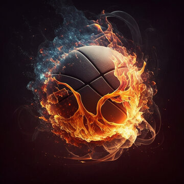 Brennender Basketball Feuer (Erstellt durch KI-Tool)