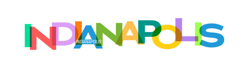 INDIANAPOLIS. Lettering on a white background. Vector design template for poster, map, banner