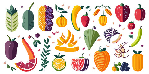 Fruity Seamless Border Illustration Set