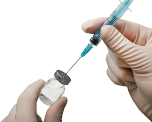 Close up of Syringe with Vial