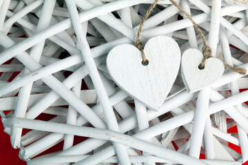 Wooden heart shapes