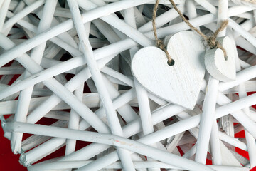Wooden heart shapes