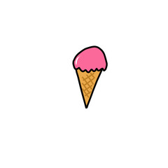 Ice Cream With Hand Drawn Or Doodle Style 