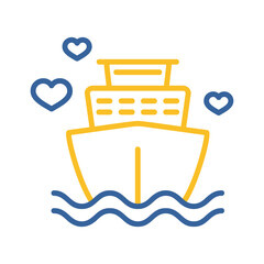 Honeymoon ship cruiser isolated vector icon