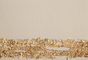 Empty canvas paper with Gold glitter line element. Abstract copy space texture background.
