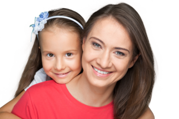Portrait of Mother with Young Daughter on her Back
