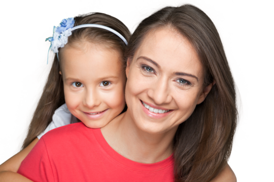 Portrait of Mother with Young Daughter on her Back