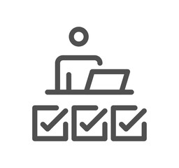Business management related icon outline and linear vector.