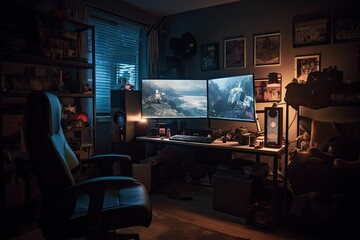 Inside a Pro Gamer's Lair: A Glimpse at their High-Tech Home Office Setup, generative ai