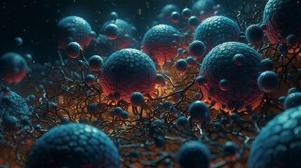 Obraz na płótnie Canvas Virus Cells. Generative AI