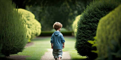 Fototapeta premium kid in a garden
