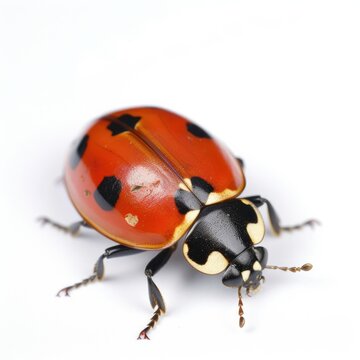 ladybird on white background