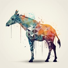 Obraz premium geometric art in shapes of animals - generative ai