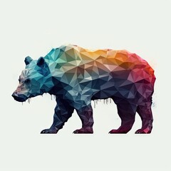 geometric art in shapes of animals - generative ai