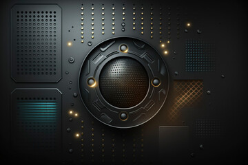 Fototapeta premium Carbon Elegance Meets Geometric Precision: A Sophisticated Background for Tech, Design, and Fashion created with Generative AI technology