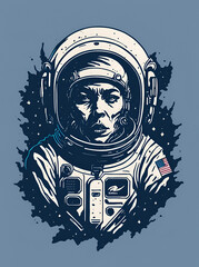 Astronaut on the Moon. AI generated illustration