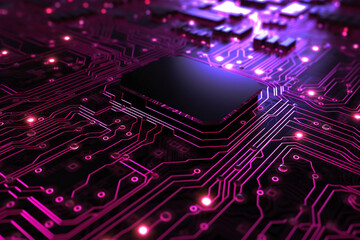 Macro shot of a fantasy futuristic processor. Generative AI technology.