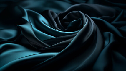 Dark silk banner. Mysterious and elegant. Created with Generative AI.