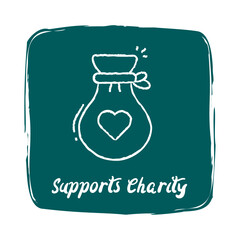 Support Charity vector Icon with hand-drawn touch.
