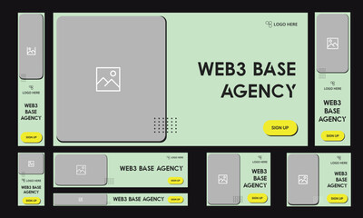 Web agency set of banner template design for social media posts, editable web bundle vector eps 10 file format banner 