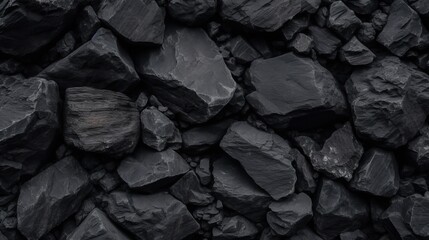 Background Texture Solid Black Basalt Rock Stones Rugged Natural Surface Generative AI