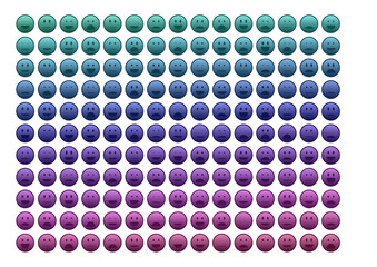 set of colourful emojis