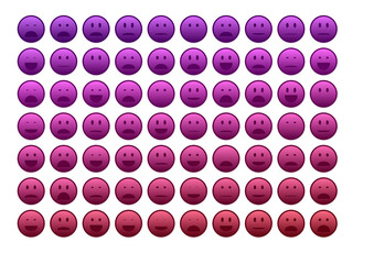 set of colourful emojis