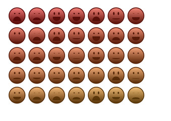 Obraz premium set of colourful emojis