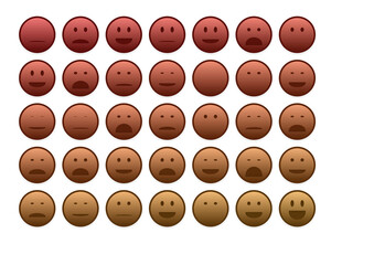 Obraz premium set of colourful emojis