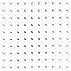 Square seamless background pattern from geometric shapes are different sizes and opacity. The pattern is evenly filled with black three quarters symbols. Vector illustration on white background