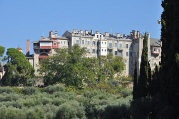 Fototapeta na wymiar The Monastery of Vatopedi is a monastery built on Mount Athos 