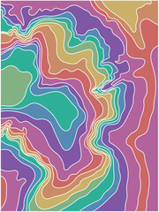 Abstract background of wavy embossed lines. The beauty of natural relief lines in multi-colored horizontals. Wavy pattern of stripes of different thicknesses. Intricate unusual kaleidoscope patterns. 