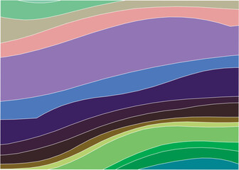 Abstract background of wavy embossed lines. The beauty of natural relief lines in multi-colored horizontals. Wavy pattern of stripes of different thicknesses. Intricate unusual kaleidoscope patterns. 