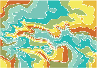 Abstract background of wavy embossed lines. The beauty of natural relief lines in multi-colored horizontals. Wavy pattern of stripes of different thicknesses. Intricate unusual kaleidoscope patterns. 