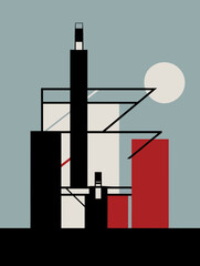 Constructivism Bauhaus inspired poster background layout