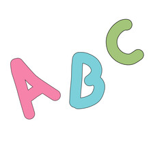 Doodle ABC School Hand Drawn 