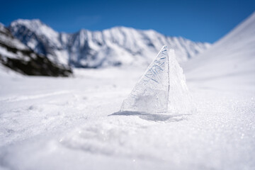Boat with a sail of ice