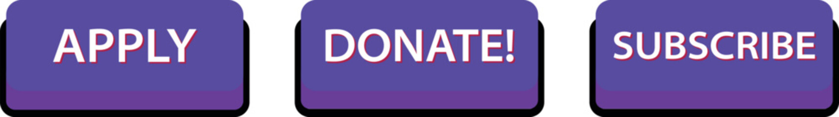 Vector apply, donate, subscribe,  button in flat design. Ideal for video streaming website banners, blogs, content updates and news feed.
