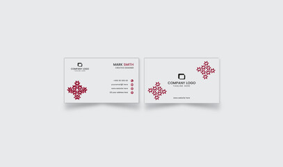  Double Sided Minimal Abstract modern design template,  and clean business card , vector illustration.	
