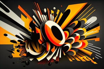 Abstract music background with shapes, generative AI