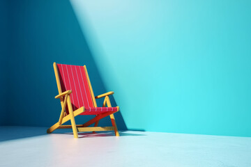 Lonely beach lounger on summer day