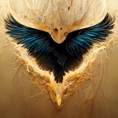 Behold the Magnificence of Nature's Flight with a Breathtaking Image of Beautiful Bird Wings, Featuring Intricate Feathers and Graceful Form, created with Generative AI technology