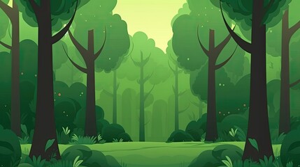 Obraz premium Green forest drawing
