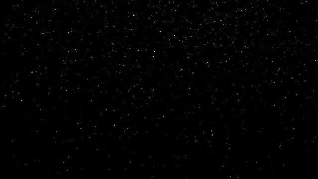 White particles animation on black screen, white circle particles, motion effects, background animation black and white.