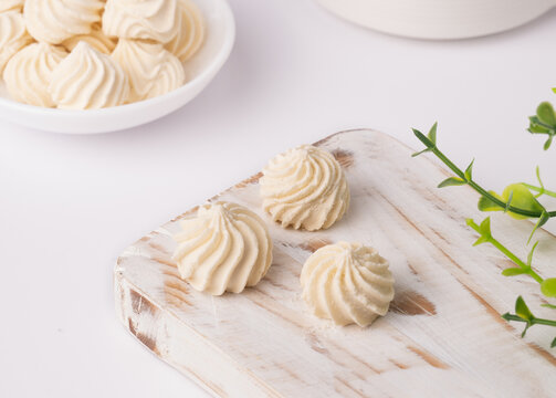 Kue larut keju, traditional cookies from Indonesia, on a plate