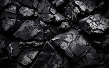 black and white cracked stone texture close up background