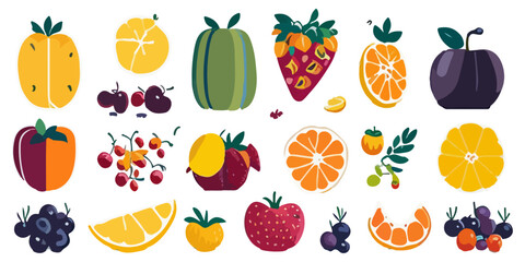 Fruity Seamless Pattern Illustration Set