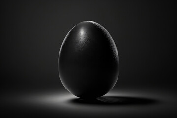 Black egg on black background