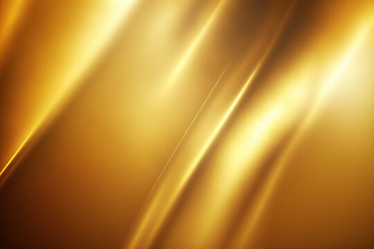 Gold foil background with light reflections. Golden textured generative illustration