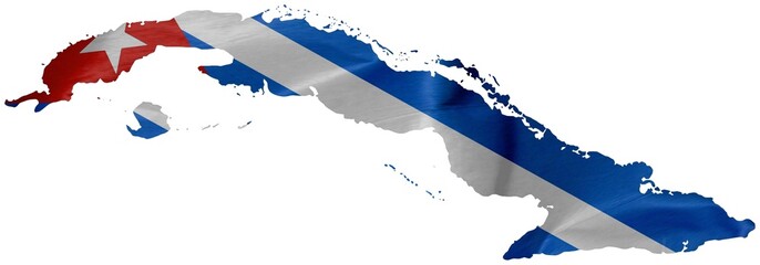 Drapeau/carte de Cuba